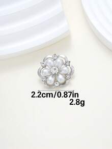 4 Packs Double-Layer Hollow-Out Rhinestone Embellished Cat's Eye Flower Metal Buttons For DIY Fashion Embellishments - Ideal For Shirts, Dresses, Cardigans, Sweaters, Blazers, Coats, And Accessories - Multicolor - View 19