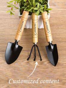 1pc Customized Engraved Gardening Tool Set, Includes Green Plant Soil Shovel, Trowel, Spade