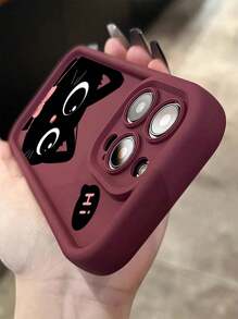 1 件勃艮第可爱挥手猫图案防摔手机壳适用于 Apple 16、15、14、13、12、11 Pro Max 及系列防水防震防刮 - 彩色 - 查看 2