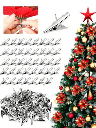 10/20pcs Multi-Functional Mini Metal Clips, 1.77in Durable Metal Decorative Clips, Suitable For Christmas Trees, Wreaths, Festival Decorations, Party Supplies And Handicrafts. Perfect For Weddings, Birthdays, Christmas, New Year And Various Other Festivals And General Celebrations Christmas Decorations Winter Room Decor Christmas Decorations Home Christmas Gifts Christmas Decor
