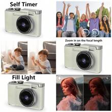 Kids Camera, Rechargeable Kids Camera Digital Camera, For 6-12 Years Old Girls Birthday Christmas Kids Toys Gifts Selfie Children Camera, 1080P HD Screen