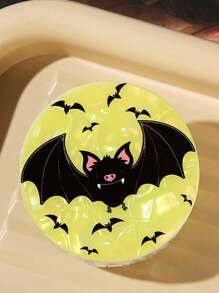 1 件圆形蝙蝠印花爪夹，万圣节恐怖服装，亚克力发夹，发髻夹，女士发饰，半髻，披肩发，发夹，节日派对发饰美容发爪秋季配饰 - 彩色 - 查看 2