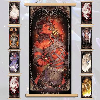 Anime Scroll Painting 3 Wall Art Hanging Tarot Poster Home Decor BG3