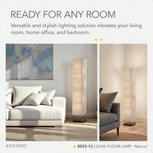 Three Light Floor Lamp L Wood Base Adjustable Brightness Perfect Lighting For Bedroom Living Room And Corner Decor Beige - Đèn sàn - Xem 3