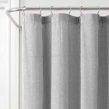 LUSH DECOR Vintage Stripe Yarn Dyed Cotton Blend Shower Curtain Black Single 72x72 Halloween-Fall Decor-Room Decor - 黑色 - 查看 2