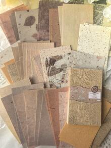 1 Pack Of 50 Sheets Lightweight Vintage Decorative Paper, Natural Texture For Scrapbooking, Journaling, Background - one-size - View 1