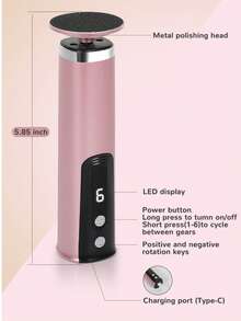 Electric Callus Remover With Vacuum Function, Professional Pedicure Tool Set, Rechargeable Waterproof Foot File For Foot Care, Removes Dead Skin, Comes With Replaceable Sandpaper And 6 Speed Settings, LCD Display. - Rose Gold - View 7