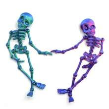 Multi-Colors Halloween Skeleton Decorations - 10 In 3D Printed Full Body Poseable Mini Skeletons With Movable Joints For Halloween Party, Indoor & Outdoor Decor - Multicolor - View 11