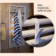 8/4pcs Multifunctional Towel Rack Hook, Strong Load-Bearing Non-Slip Bathroom Storage Rack, Punch-Free Kitchen And Bedroom Storage Rack, Bathroom Radiator Toilet Radiator Crossbar Bracket Hook (Suitable For Hanging Bath Towels/Clothing/Cleaning Tools) Back To School - Multicolor - View 9