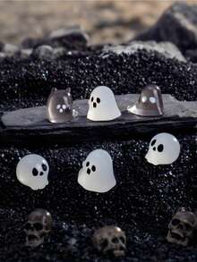 1/5/10/20/50/100Pcs Luminous Mini Resin Ghost Statue Soul Skull Collection Bonsai Statue For Room DIY Crafts Miniature Garden Decoration