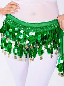 肚皮舞亮片腰链硬币腰巾舞蹈表演服装臀巾