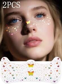 Glitzer Sommersprossen Gesichtstattoo, Glitzer Sommersprossen für das Gesicht, 24/12/6/4/2 Stück goldene Glitzer Sommersprossen, Gesichts-Glitzer Make-up Patches
