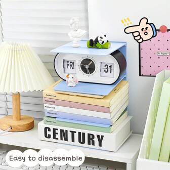 3-Tier Desktop Book Stand Holder Organizer Box, Creative Office Desk Top Arrangement, Classroom Partition Board, Simple Book Clip For Desk