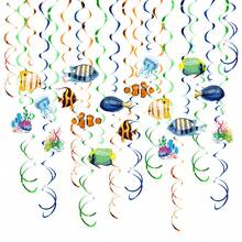 10 件套海洋热带鱼蜂窝中心装饰，适用于海洋主题派对、淋浴房天花板悬挂装饰 - 彩色 - 查看 15