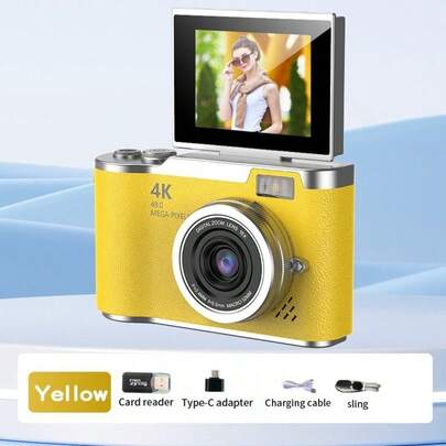 18倍光学变焦紧凑型数码相机，配备4800万像素自动对焦、4K视频拍摄、人脸检测、2.4英寸翻转屏和可充电电池