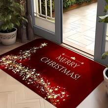 1pc Christmas Doormat, Bathroom Mat, Home Entrance Mat, Small Rug, Bedroom Carpet, Kitchen Mat, Entrance Mat, Non-Slip Carpet, Christmas Decor Doormat, Santa Claus Doormat, Christmas Theme Welcome Mat, Suitable For Indoor, Outdoor, Bathroom, Kitchen Entrance, Office Carpet Mat, Christmas Party Supplies, Holiday Party Decor, Gift For Friends And Family - Multicolor - View 4