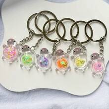 5/10/15/20 件发光亮片海龟钥匙扣和手机绳，亚克力海龟包包吊坠