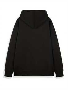 Men's Fashion Hoodie Printed Pattern Sweatshirt - Black - View 2