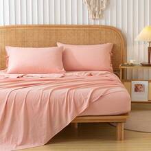 COTTEBED Bed Sheets - Hotel Luxury 4 Piece Bedding Sheets & Pillowcases Set - Soft Cozy Washed Polycotton Warmth Tech All Seasons Use - Deep Pocket Fits Up To 16 Mattress Gray