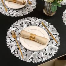 1pc/4pcs/6pcs/8pcs Butterfly PVC Heat-Insulating Round Placemats, Washable Non-Slip Tableware Mats For Hotel, Restaurant, Home Dining - Butterfly Placemat - View 11