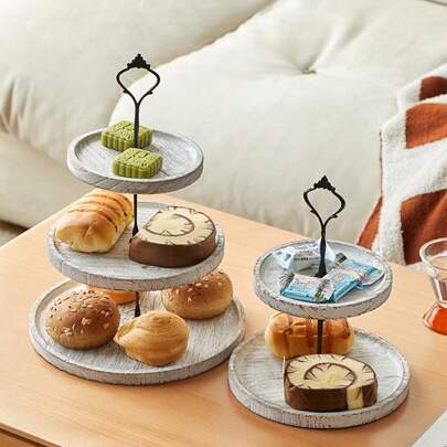 قطعة واحدة/طبقتين وثلاث طبقات حامل حلوى متعدد الطبقات منزلي إبداعي، صينية كيك، رف كيك وحلوى، عرض طاولة للفاكهة والوجبات الخفيفة، صينية بنية، رف عرض الحلوى، رف حلوى الخبز، رف زخرفة الكيك، صينية متعددة الطبقات، مناسب للمطبخ وطاولة طعام المطعم وديكور حفلات الزفاف