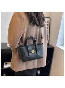 High-End Bag With A Retro Niche Design, Popular Shoulder Bag For Women, Portable Bucket Bag (Black)