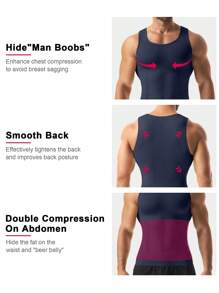 Men's Chest Compression Shirt Shapewear Slimming Body Shaper Gynecomastia Compression Belly Tummy Control Seamless Undershirts Shaping Abdomen Vest Underwear Tank Top