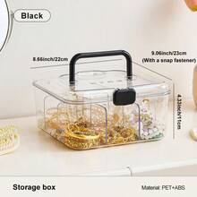 1pc Elegant Jewelry Box, Spacious Multi-Layer Organizer With Lid, Stylish Transparent Storage Solution For Watches, Necklaces, Rings, Earrings, And Bracelets, Perfect For Home Use And Gift Giving, Ideal For Special Occasions And Holiday Celebrations, Keep Your Accessories Neat And Tidy With This Chic And Functional Design
