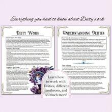 Cuaderno de trabajo y diario ritual de Espíritus Sagrados - 23 páginas de deidades, para brujería y prácticas intuitivas, indicaciones devocionales, mejorando conexiones divinas, crecimiento espiritual, encuadernación espiral, idioma inglés, diario místico, diseño de portada elegante, páginas de instrucciones detalladas