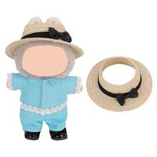 1/2pcs 17cm LBB Straw Hat With Bow Headband Decor, Fashionable & Cute LLabubu Accessory, Suitable For Blocking Summer Sunlight, Children's Toy Doll Accessory, Holiday Party, Birthday Gift - LBB-0038 - View 9