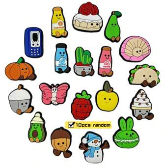 10 件可爱猫咪凉鞋鞋饰，优质流行鞋饰配饰，适合青少年、男士、女士和成人