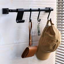 wuyun 1 pieza Toallero sin taladro, estante para zapatos montado en la pared, estante de almacenamiento de barra única, estante de almacenamiento de toallas, estante de almacenamiento de zapatos, toallero simple, toallero de plástico, toallero de barra única - Negro - Ver 10