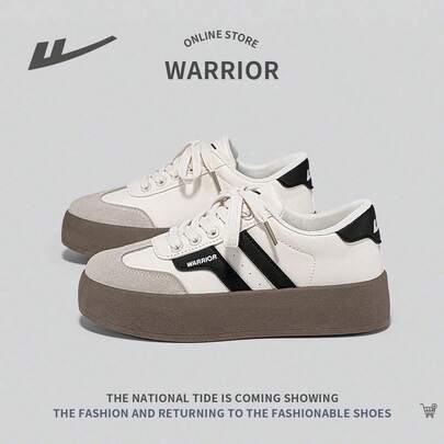 WARRIOR Giày thể thao đế xuồng buộc dây dành cho nữ, giày tăng chiều cao đế dày, giày cổ thấp thoáng khí, nhẹ, chống trượt, độc đáo, tiện dụng khi đi ngoài trời