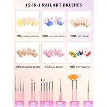 Nail Art Kit With Nail Art Brushes Nail Design Tools Nail Decoration Kit Nail Dotting Tools Chrome Nail Powder Nail Charms Gems Rhiness Stickers Nail Stuff For Nail Techs For Beginners-0346 - Nhiều màu - Xem 2