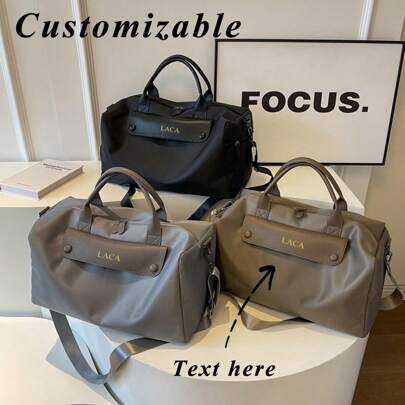 1pc Personalized Custom Name Design, Letter Capitalization, Spring New Fitness Bag, Neutral Dry And Wet Separation, Swimming Short Distance, Boarding, Hand-Held Travel Bag, Large Capacity Luggage Bag, Suitable For Travel/Sports/Fitness/Returning To School/Enrollment/Military Training/Fitness Enthusiasts/Students/Travelers/Air Travel,All-Purpose,Large Capacity,Versatile,Multifunction,Colorful,Cute,Adorable,Contracted,Funny,Kawaii,Y2K,Minimalist,Commuting,Business Casual,Basics,Custom,Personalized,Unique,Customized,Ideal Gifts For Him,Ideal Gifts For Her,Her,Family,Friends,Girlfriend,For Anniversaries,For Birthdays,For Holiday/ Vacation,For Outdoors/Outings/Travel/Hiking/Stadium/Sports/Climbing,For Business/Commute/Work/Office