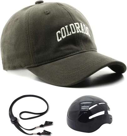 自転車用ヘルメット 帽子型 レディース メンズ ハット型防災ヘルメット アウトドア おしゃれ UVカット 超軽量 通気性 耐衝撃 安全帽子 あご紐付き 頭囲52~60cm