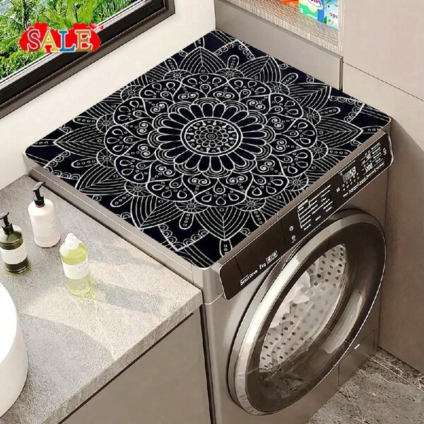 A Washing Machine Pad/Coffee Machine Pad/Placemat/Table Mat, Made Of High-Density Diatomaceous Earth Material, Features Abrasion Resistance, Colorfastness, Water Absorption Resistance, And Easy Cleaning. The Bottom Is Upgraded With Rubber Material For Enhanced Friction. With New Pattern Designs, Retro Floral Motifs, And -Style Aesthetics