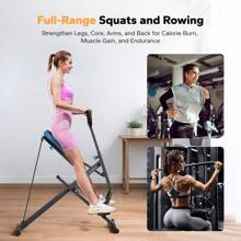MERACH Squat Machine, 2 In 1 Squat Rowing Machine, Easy Setup & Foldable Exercise Equipment, Glute Trainer Machine, Glutes & Leg Home Workout Machine - Grey - View 3
