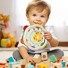 0-3 Years Old Cute Cartoon Hand Clapper, Rattle, Hand Drum Musical Instrument, Music Education, Gift, Game, Baby & Kids Musical Toy For Soothing, Hearing Development And Pre-School - Multicolor - View 3