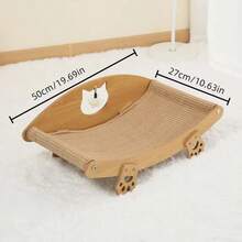 Almohadilla y cama para rascar de gato tejida de sisal, anti-arañazos, sin desorden, protector de sofá, zona de descanso para gatos, juguete para mascotas pequeñas - Multicolor - Ver 3