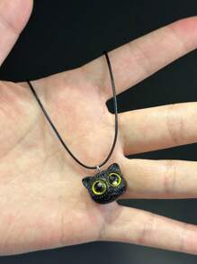 1 Pezzo Ciondolo Collana alla moda con Gatto Nero dagli Occhi Blu e Gialli, Carino per Feste e Giochi di Ruolo, Adatto per Uomini e Donne per Uso Quotidiano, Regalo per Coppie, Festival