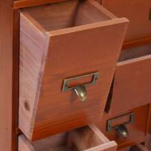 12 Drawers Apothecary Cabinet Library Card Catalog Cabinet Card Catalog Drawer With Metal Handles & Label Slot Wooden Desk Drawer Organizer For Herb Storage, Tea Collection (Brown) - màu nâu - Xem 5