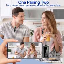 三合一无线领夹式麦克风适用于手机 iPad TypeC 领夹式麦克风即插即用 2.4G 超低延迟内置降噪芯片工作时间用于视频录制采访播客 Vlog
