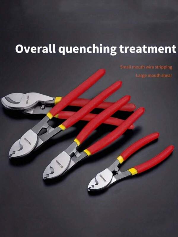 1pc High Carbon Steel Professional Cable Cutter, Electrician Cable Scissors, Manual Wire Cutter, Wire Cutter, Insulated Cable Cutter, Wire Stripper, Electrician Wire Cutter For Cutting Aluminum, Copper And Communication Cable Tools