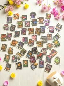 pokemon 48pcs Cartoon Pokemon Sticker, Suitable For Phone Cases, Luggage, Notebooks | Super Adorable & Versatile Stickers | Cute & Personalized Waterproof Stickers | Cartoon Peripheral Gift Recommendation