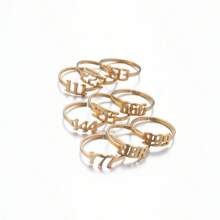 1pc Fashionable 111-999 Open Ring Stainless Steel Unisex Finger Ring, Commemorative Gift