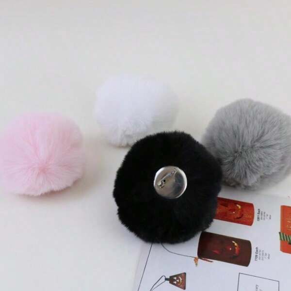 1 Pc Clothing Small Tail Imitation Rabbit Hair Pin Models Hairball Cute Plush Rabbit Prop Brooch Accessories Decoration Halloween Accessories