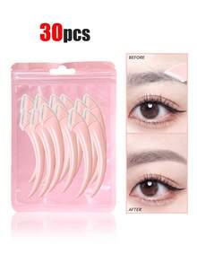 30pcs Exquisite Bagged Men's And Women's Facial Razors, Eyebrow Trimmers And Facial Hair Removers, Facial Hair Removal, Men's And Women's Facial Razors, Hair Trimming Tools, With Precision Sleeves, Hair Removers, Eyebrow Trimmers, Easy To Carry For Travel 1/3/6/12/24pcs (Pink)