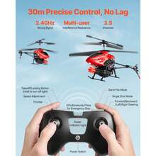 RC Helicopter, 2.4GHz Flying Remote Control Helicopter With Shooting Mode, 3.5 Channel RC Airplane For Kid, Altitude Hold, One-Key Take Off/Landing & LED Lights, Toys For Kids Ages 14 And Up - Đỏ - Xem 6
