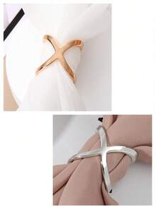 4pcs Gold Napkin Rings, Suitable For Table Decoration, Wedding, Banquet, Party, DIY Decor - Multicolor - View 3